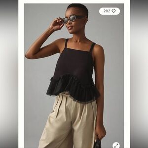 Anthropologie Sunday in Brooklyn Tulle-Hem Ponte Tank